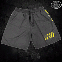 Reel Monster© Don't Tread On Me Black/Yellow Flag Board Shorts