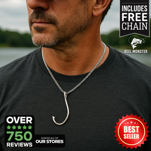 Fishing Hook Stainless Steel Charm and Necklace