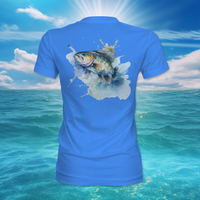 Reel Monster© Watercolor Bass Ladies Shirt