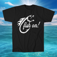 Reel Monster© Fish On White Logo Fishing Shirt