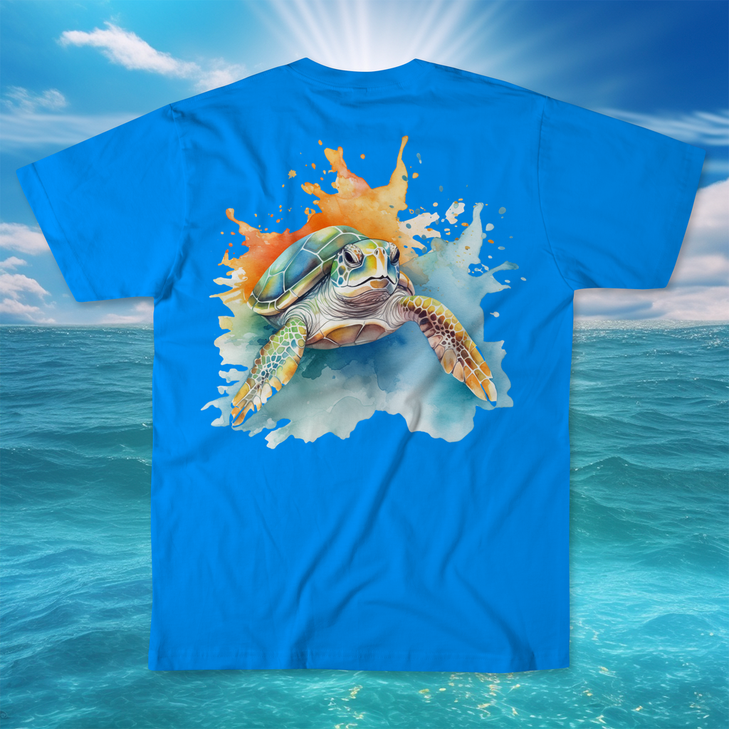 Reel Monster© Watercolor Turtle Fishing Shirt