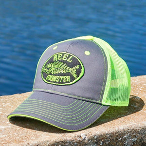 Reel Monster© Charcoal/Lime Green Hat RMLG-13