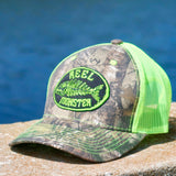 Reel Monster© Camo/Lime Green Mesh Back Hat RMLG-16
