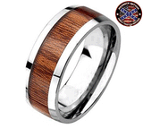 Titanum Wood Inlay Ring